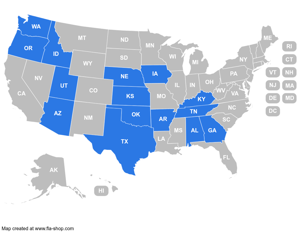 Map of States Guinn Structral is Operating in