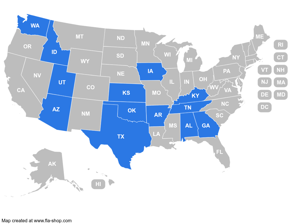 Map of States Guinn Structral is Operating in