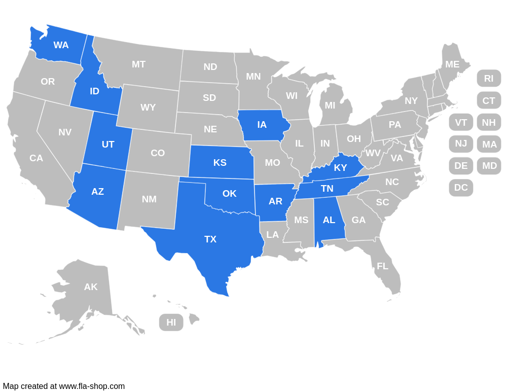 Map of States Guinn Structral is Operating in